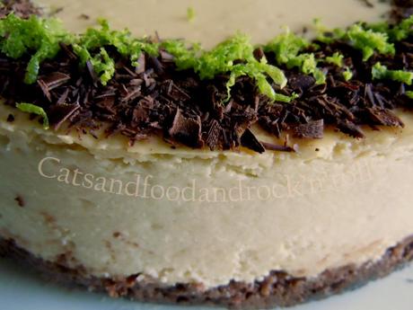 Lime and chocolate cheesecake