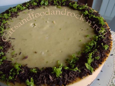 Lime and chocolate cheesecake