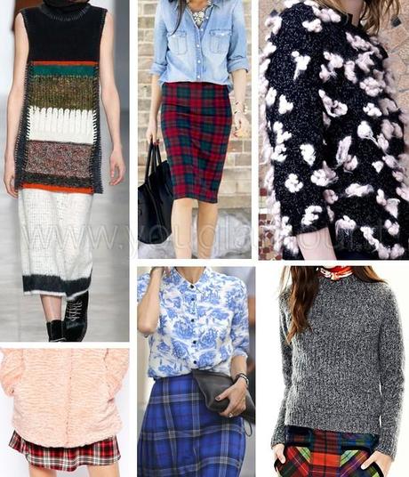 T come tendenza: tartan, tricot, texture