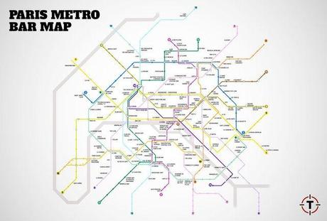 Paris metro bar map
