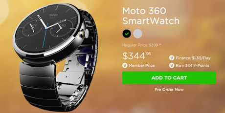 Moto 360 compare in uno store australiano al prezzo di 250€