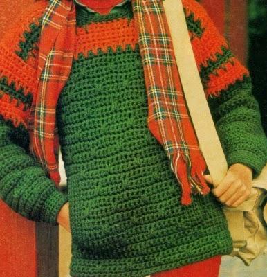 Lavori con l'uncinetto: Pullover con tasca a marsupio