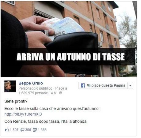 Millegiorni, Grillo: “Un autunno da incubo, #tassadopotassa”