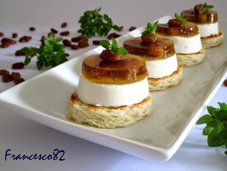 Aspic di passito con panna cotta al caprino