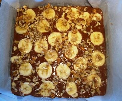 Quadrotti al cioccolato e banane