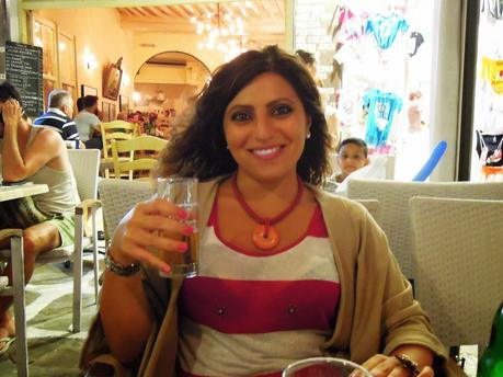 Conbipel navy travel outfit in Mykonos