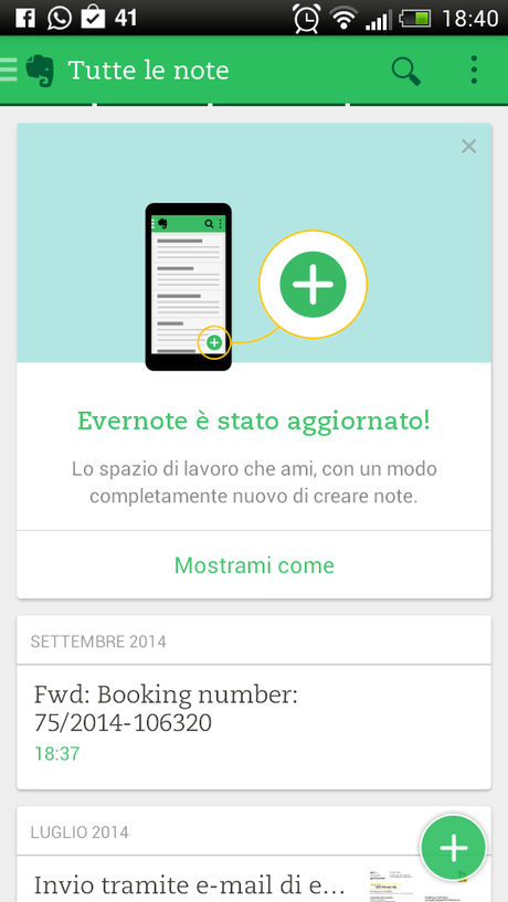 Evernote per Android cambia veste grafica!