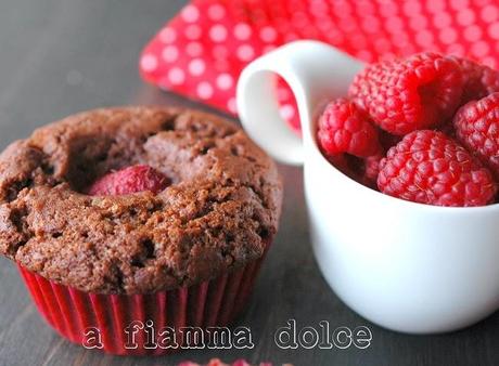 Muffins vegan al cioccolato e lamponi