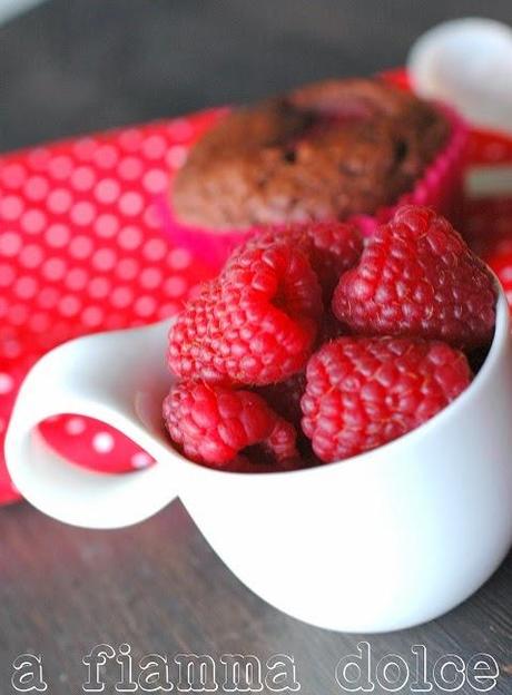 Muffins vegan al cioccolato e lamponi