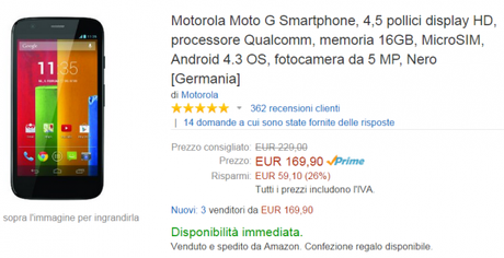 MotoG16 600x308 Motorola Moto G: la versione da 16 Gb a €169 su Amazon.it smartphone  Offerta Motorola Offerta Moto G 16 Gb Offerta Moto G Motorola Moto G 16 Gb Motorola Moto G Moto G 16 Gb 