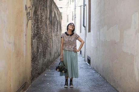 smilingischic, la vera me, gonna di tulle, CaRina bag, braccialini , streetstyle , streetstyle Lucca