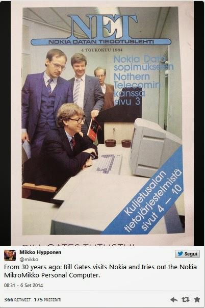 Trent'anni fa il primo contatto di Microsoft con Nokia quasi profetico.