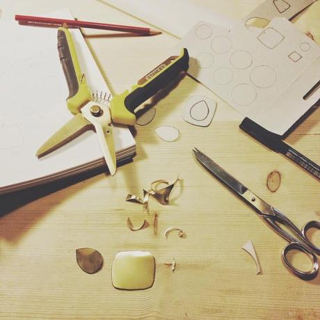 Behind the scenes of the Summer 2014 collection. Making brass jewelry {WIP}