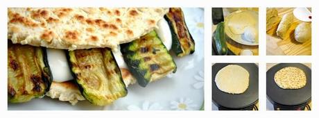 Piadine squaquerone zucchine e mozzarella or Homemade piadine