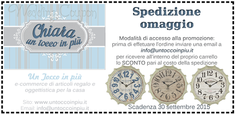 Spese di spedizione in omaggio su oggettistica Shabby Chic e tanto altro sul sito Un Tocco in Più