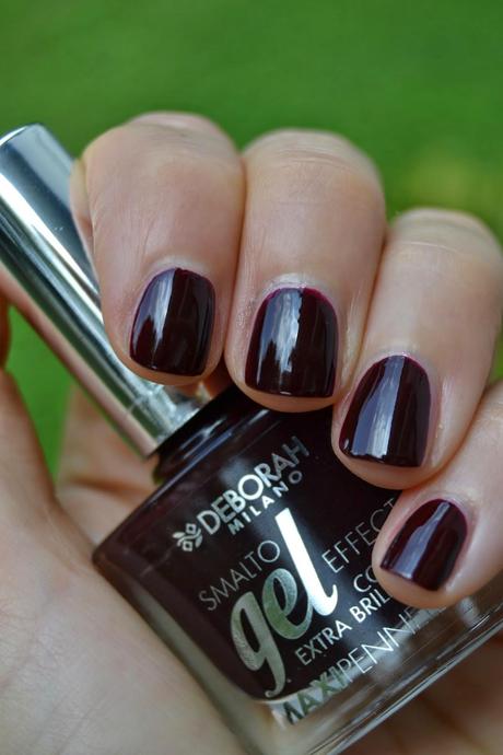 Swatches smalto Gel Effect Deborah Milano 06 + Plumping effect Top Coat 00