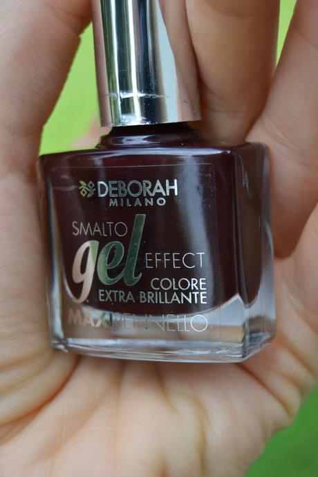 Swatches smalto Gel Effect Deborah Milano 06 + Plumping effect Top Coat 00