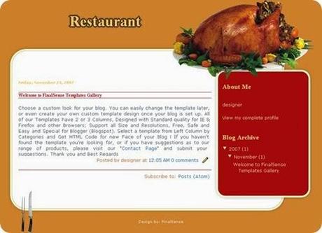 blog restaurant template