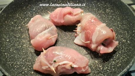 Involtini di tacchino con speck e spinaci