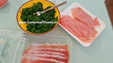 Involtini di tacchino con speck e spinaci