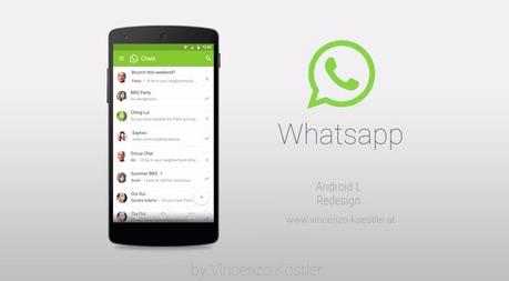 Whatsapp in Material Design si mostra in un video concept