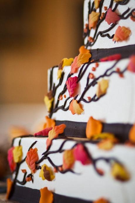 matrimonio, autunno, wedding, fall, 2014, inspirational, cake, torta, leaves, foglie