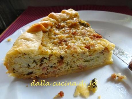 Torta salata di riso e zucchine, in guscio di brisée