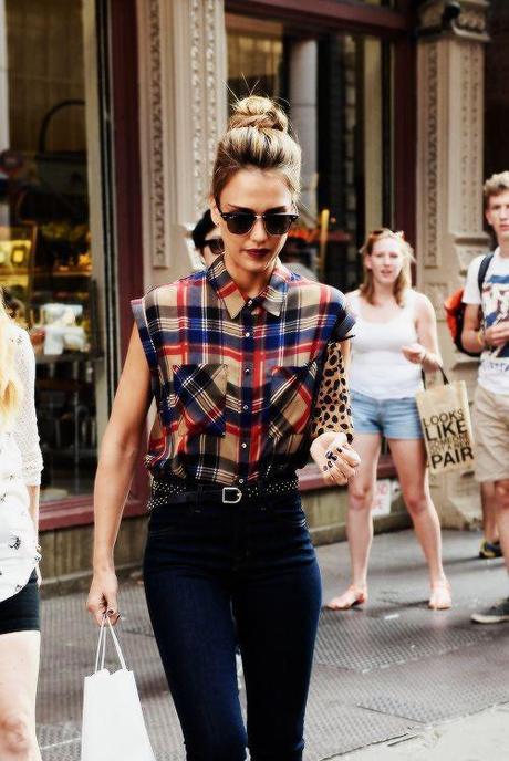 In plaid I believe… plaid-shirt