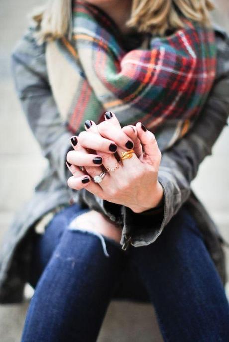In plaid I believe… plaid-scarf