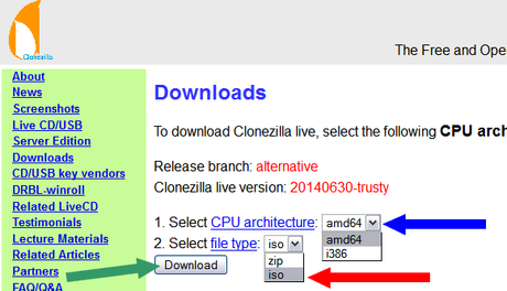 Clonezilla download ISO
