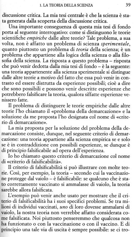 Karl R. Popper, Tutta la vita è risolvere problemi. Scritti sulla conoscenza, la storia e la politica, Rusconi 1996, p. 25-29 e 35-41