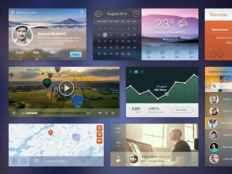 flat psd ui kit