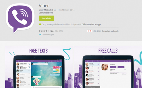 Viber App Android su Google Play 600x372 Viber 5.0 si aggiorna ed introduce le videochiamate applicazioni  viber 