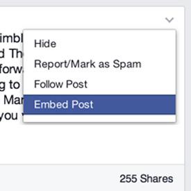 Facebook ha introdotto gli embed post