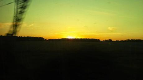 Tramonto dal treno Tramonto verso Amburgo