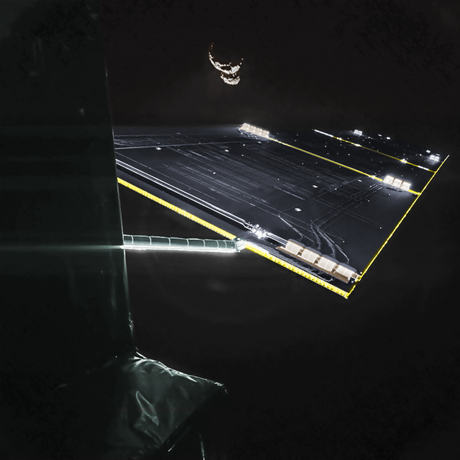 Rosetta mission selfie at comet Gauss moreColor