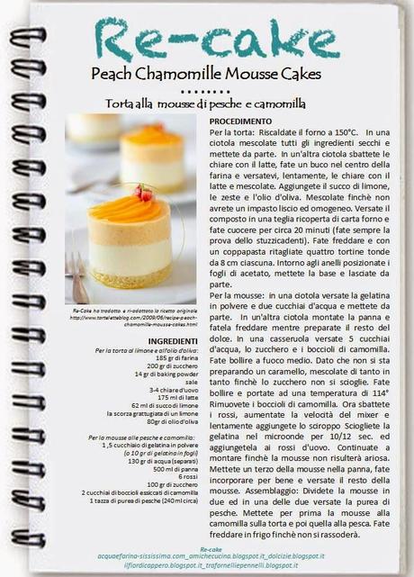 TORTA DI MOUSSE DI PESCHE E CAMOMILLA