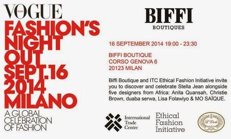 VFNO - Stella Jean e cinque giovani stiliste africane ospiti di Biffi Boutique& ITC Ethical Fashion Initiative a Milano