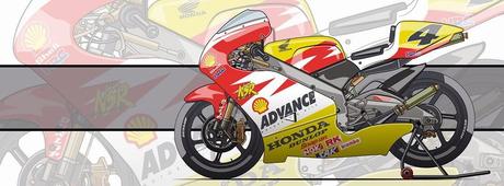 Motorcycle Art - Honda NSR 250 GP 2000 by Evan DeCiren