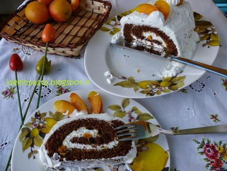 Biscuit al Cacao con Albicocche e Panna