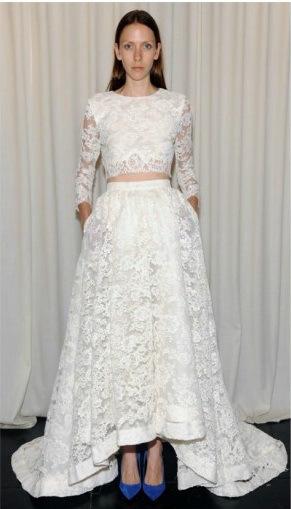 abito da sposa pizzo due pezzi