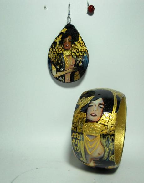 UN PO' DI KLIMT SU BIJOUX...DIPINTI A MANO!