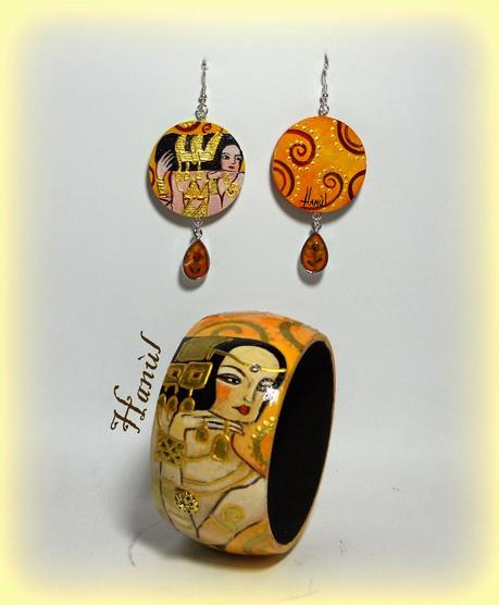 UN PO' DI KLIMT SU BIJOUX...DIPINTI A MANO!