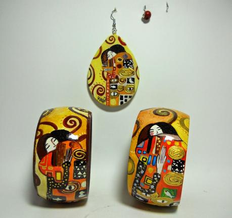 UN PO' DI KLIMT SU BIJOUX...DIPINTI A MANO!