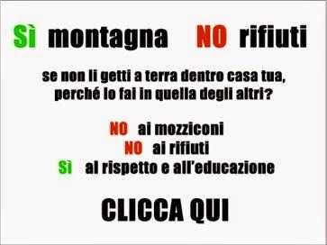 NON ABBANDONARE RIFIUTI IN MONTAGNA CAMPAGNA DI SENSIBILIZZAZIONE