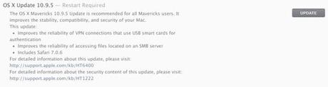 Apple ha rilasciato OS X 10.9.5 e Safari 7.1
