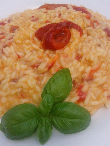 Risotto peperoni, zenzero e robiola