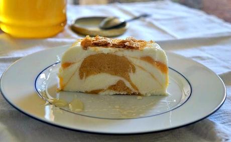 Semifreddo allo yogurt marmorizzato alla pesca