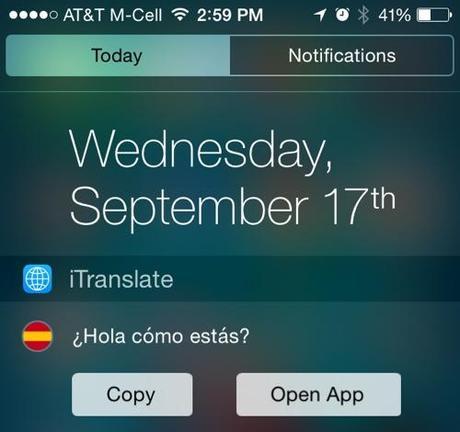 I migliori widget per iOS 8, personalizzare il Centro Notifiche itranslatewidget2