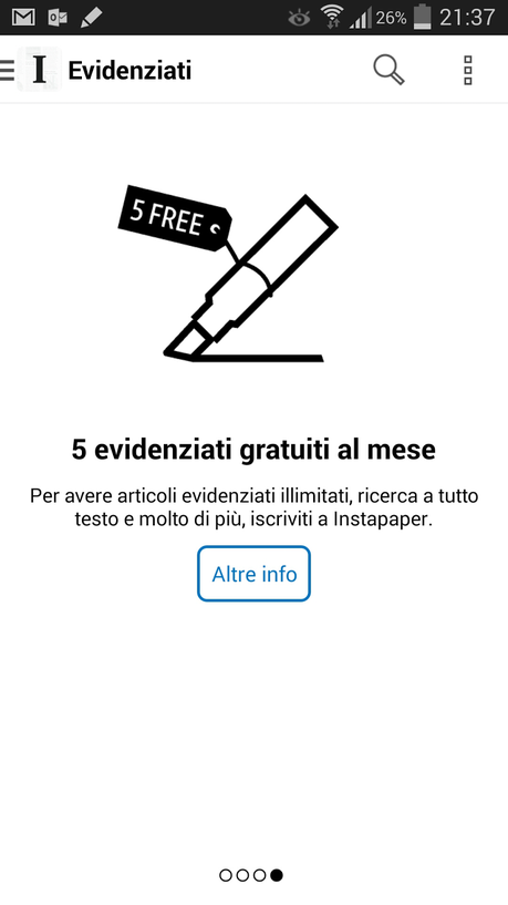 Instapaper per Android diventa gratuita!